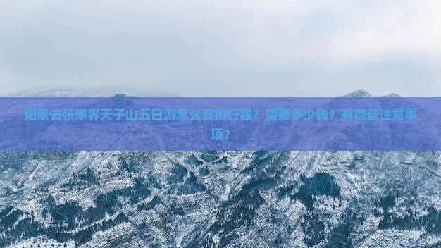 阳泉去张家界天子山五日游怎么安排行程？需要多少钱？有哪些注意事项？