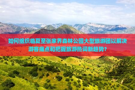 如何组织临夏至张家界森林公园大型旅游团以解决游客痛点和把握旅游热词新趋势？