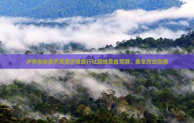 泸州去张家界凤凰古城旅行社路线及自驾游、乘车方式指南