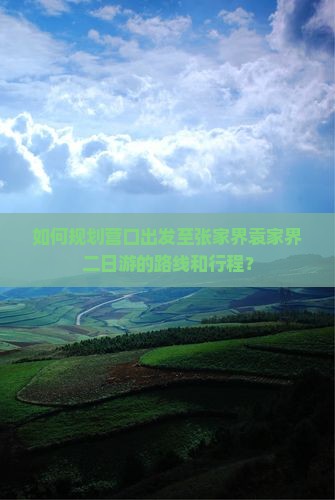 如何规划营口出发至张家界袁家界二日游的路线和行程？