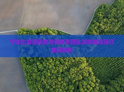 宁波出发至张家界袁家界团队游攻略及预订疑问解答