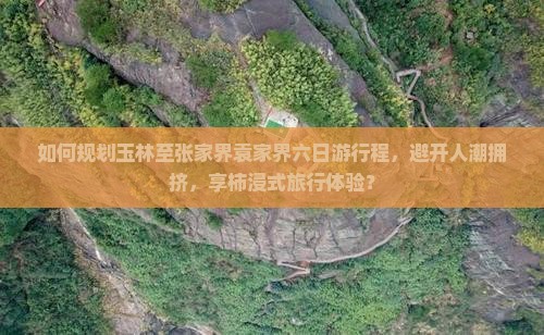 如何规划玉林至张家界袁家界六日游行程，避开人潮拥挤，享柿浸式旅行体验？