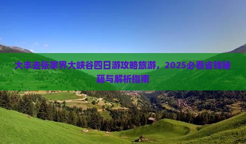 大丰去张家界大峡谷四日游