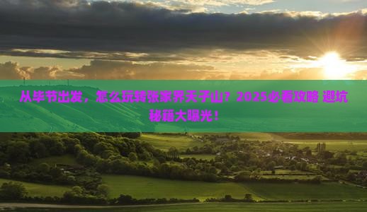 毕节去张家界天子山景点 毕节去张家界天子山景点