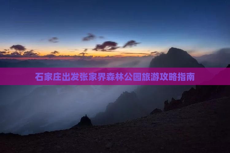 石家庄出发张家界森林公园旅游攻略指南