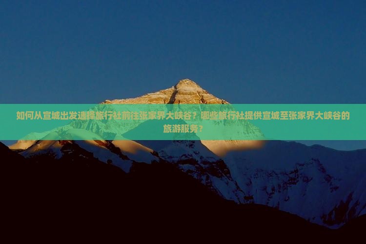 如何从宣城出发选择旅行社前往张家界大峡谷？哪些旅行社提供宣城至张家界大峡谷的旅游服务？
