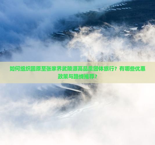 如何组织固原至张家界武陵源高品质团体旅行？有哪些优惠政策与路线推荐？