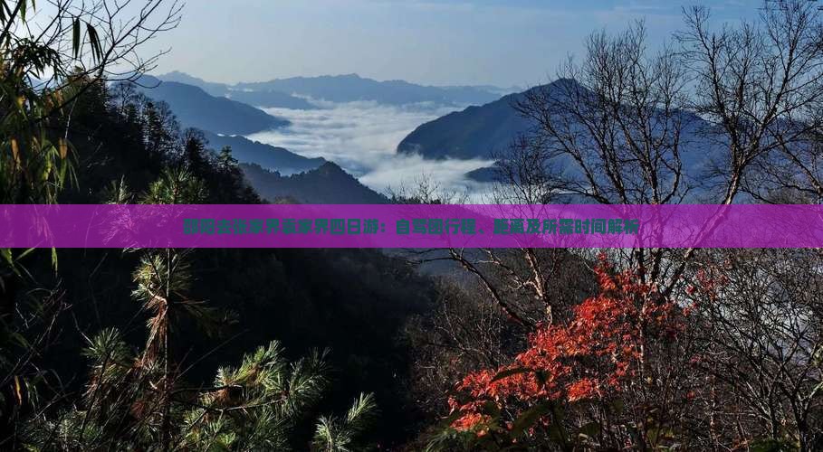 邵阳去张家界袁家界四日游：自驾团行程、距离及所需时间解析