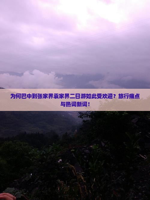 为何巴中到张家界袁家界二日游如此受欢迎？旅行痛点与热词新词！