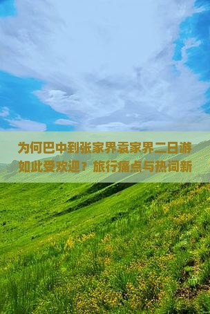 为何巴中到张家界袁家界二日游如此受欢迎？旅行痛点与热词新词！