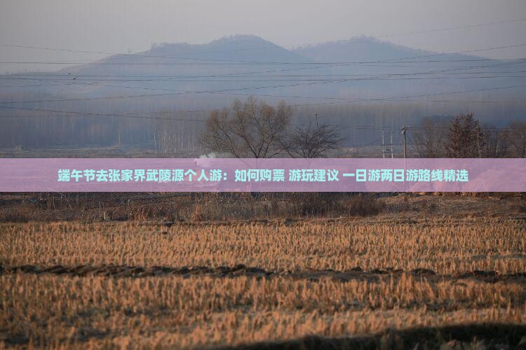 端午节去张家界武陵源个人游:如何购票+游玩建议+一日游两日游路线精选 端午节去张家界武陵源个人游:如何购票+游玩建议+一日游两日游路线精选