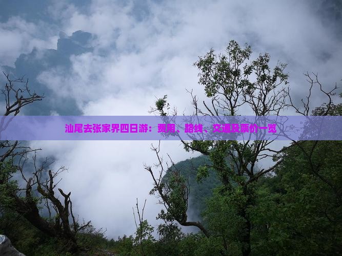 汕尾去张家界四日游：费用、路线、交通及票价一览
