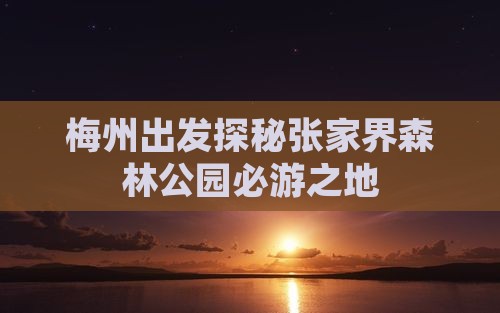 梅州出发探秘张家界森林公园必游之地