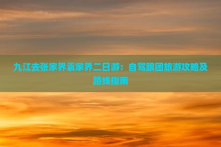 九江去张家界袁家界二日游：自驾跟团旅游攻略及路线指南