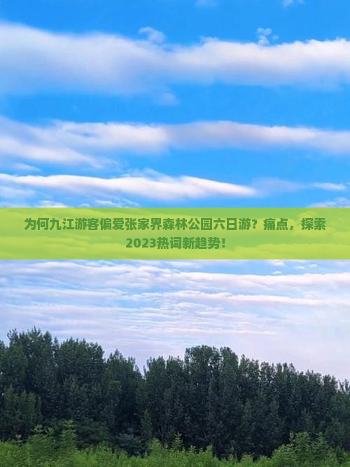 为何九江游客偏爱张家界森林公园六日游？痛点，探索2023热词新趋势！