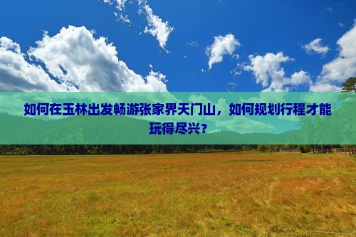 如何在玉林出发畅游张家界天门山，如何规划行程才能玩得尽兴？