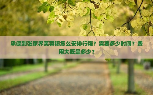 承德到张家界芙蓉镇怎么安排行程？需要多少时间？费用大概是多少？