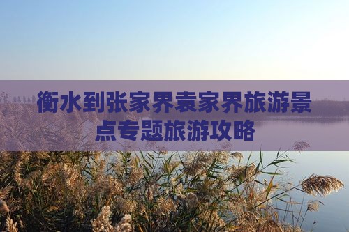 衡水到张家界袁家界旅游景点专题旅游攻略