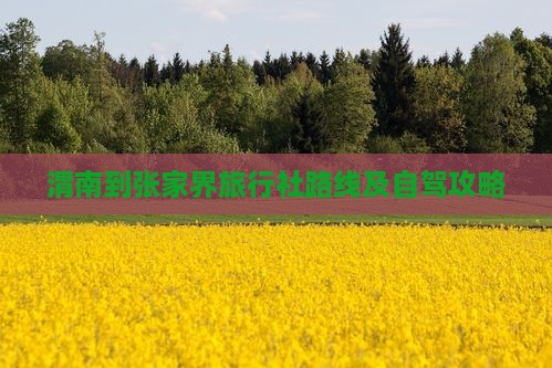 渭南到张家界旅行社路线及自驾攻略