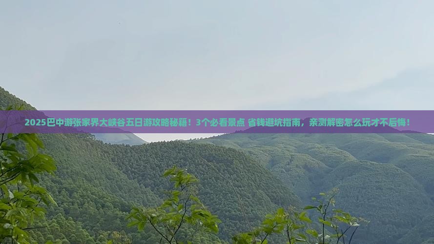巴中去张家界大峡谷五日游