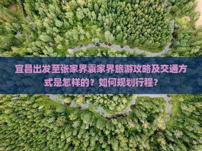 宜昌出发至张家界袁家界旅游攻略及交通方式是怎样的？如何规划行程？