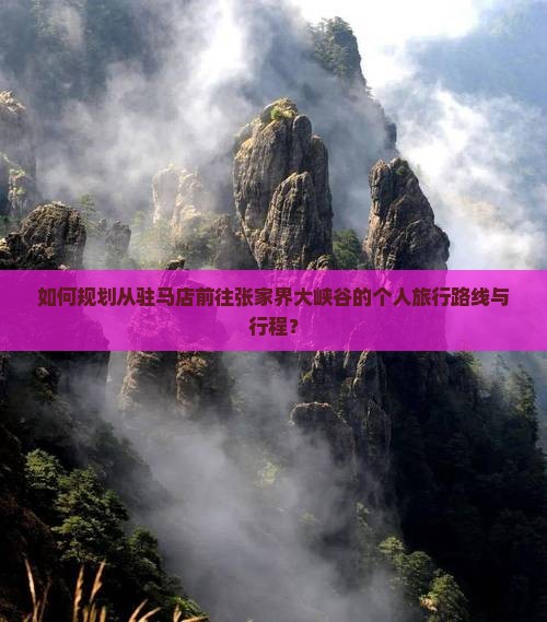 如何规划从驻马店前往张家界大峡谷的个人旅行路线与行程？