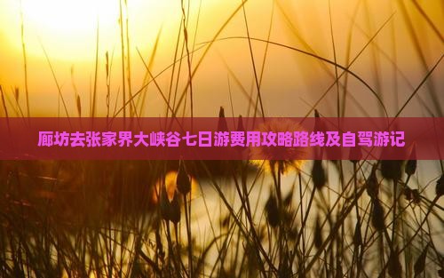 廊坊去张家界大峡谷七日游费用攻略路线及自驾游记