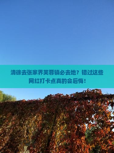 清徐去张家界芙蓉镇必去地？错过这些网红打卡点真的会后悔！