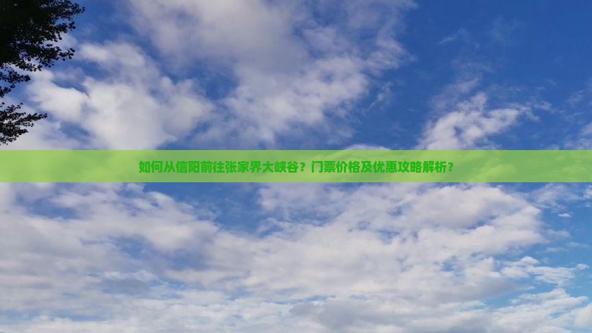 如何从信阳前往张家界大峡谷？门票价格及优惠攻略解析？