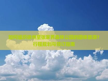 如何组织徐州至张家界森林公园的团体旅游？行程规划与预订指南