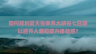 如何规划夏天张家界大峡谷七日游以避开人潮和提升体验感？