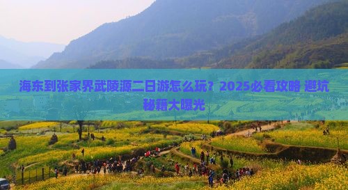 海东到张家界武陵源二日游
