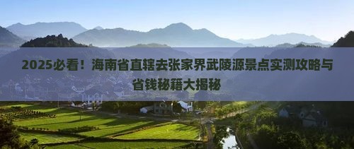 海南省直辖去张家界武陵源景点