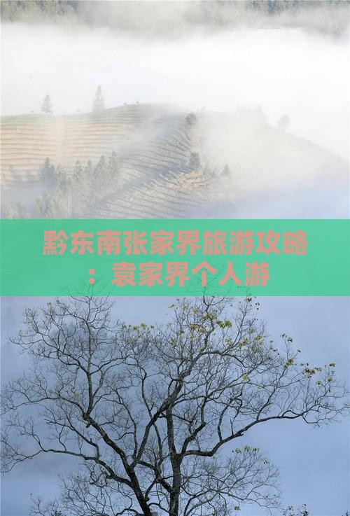 黔东南去张家界袁家界个人游