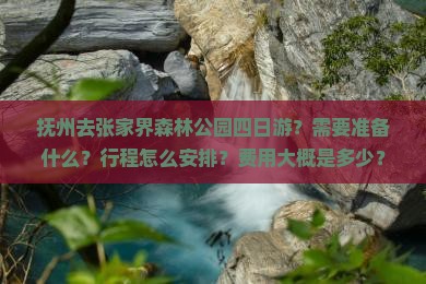 抚州去张家界森林公园四日游？需要准备什么？行程怎么安排？费用大概是多少？