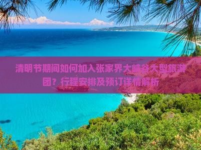 清明节期间如何加入张家界大峡谷大型旅游团？行程安排及预订详情解析