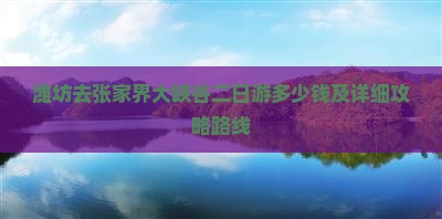 潍坊去张家界大峡谷二日游多少钱及详细攻略路线