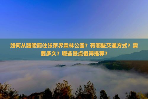 如何从醴陵前往张家界森林公园？有哪些交通方式？需要多久？哪些景点值得推荐？