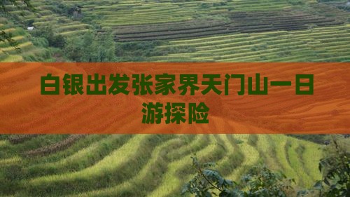 白银出发张家界天门山一日游探险