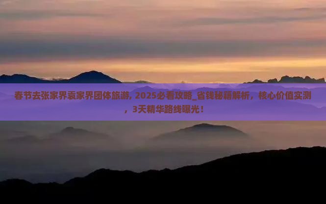 春节去张家界袁家界团体旅游