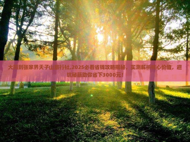 大同到张家界天子山旅行社