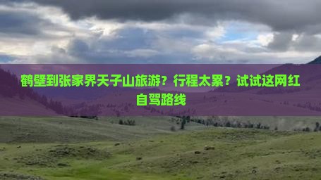 鹤壁到张家界天子山旅游