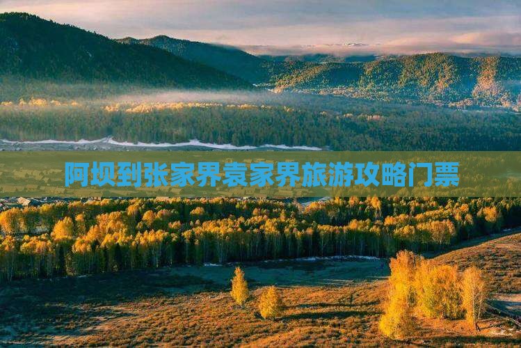 阿坝到张家界袁家界门票