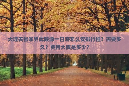 大理去张家界武陵源一日