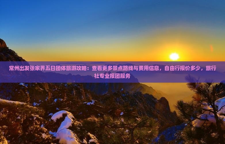 常州出发张家界五日团体旅游攻略：查看更多景点路线与费用信息，自由行报价多少，旅行社专业报团服务