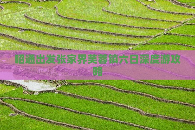 昭通出发张家界芙蓉镇六日深度游攻略