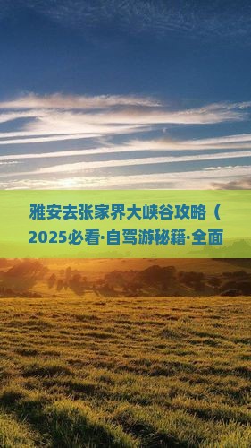 雅安去张家界大峡谷攻略