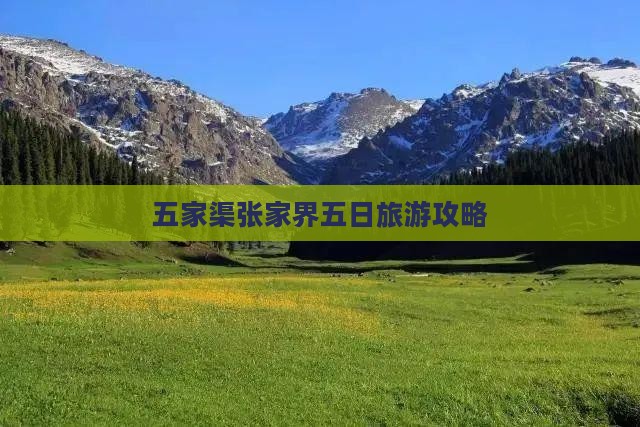 五家渠到张家界天子山五日游