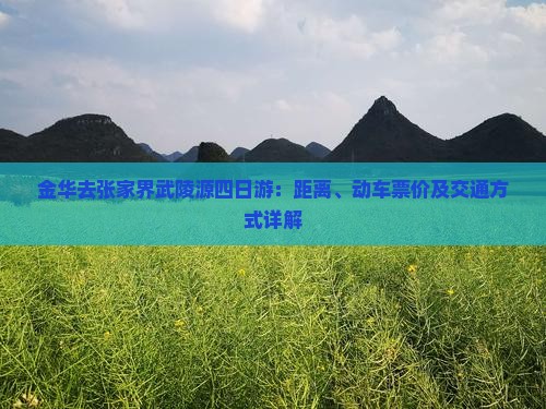 金华去张家界武陵源四日游：距离、动车票价及交通方式详解