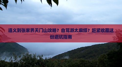 遵义到张家界天门山攻略？自驾游太麻烦？赶紧收藏这份避坑指南